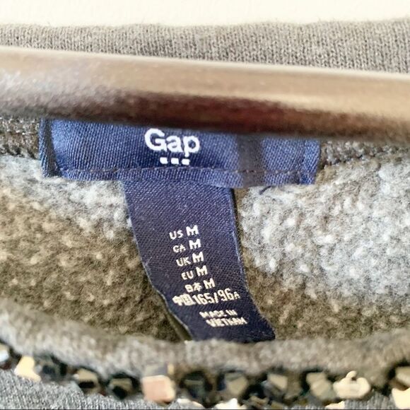 GAP Factory Dark Grey Gemstones Boatneck Sweatshirt - Picture 5 of 6